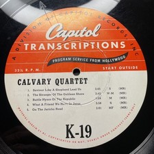 Calvary Quartet K-19 K-20 Transcription Record 16