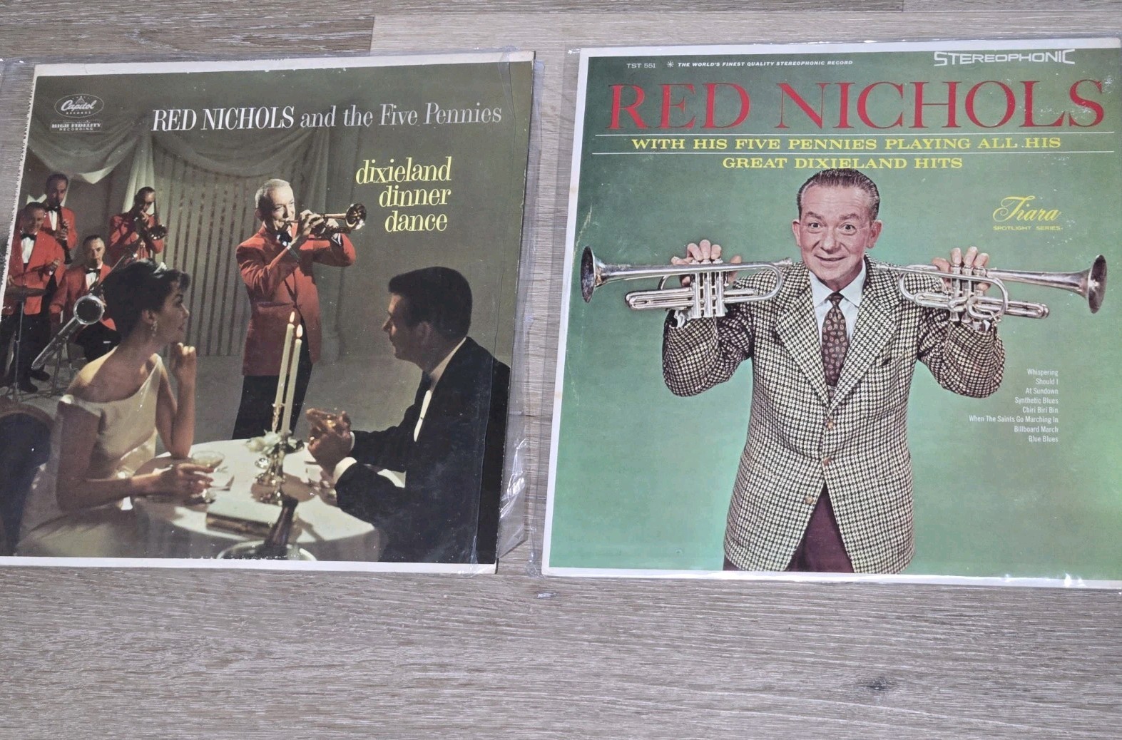 Lot of 2 RED NICHOLS LPs- DIXIELAND And The Five Pennies 