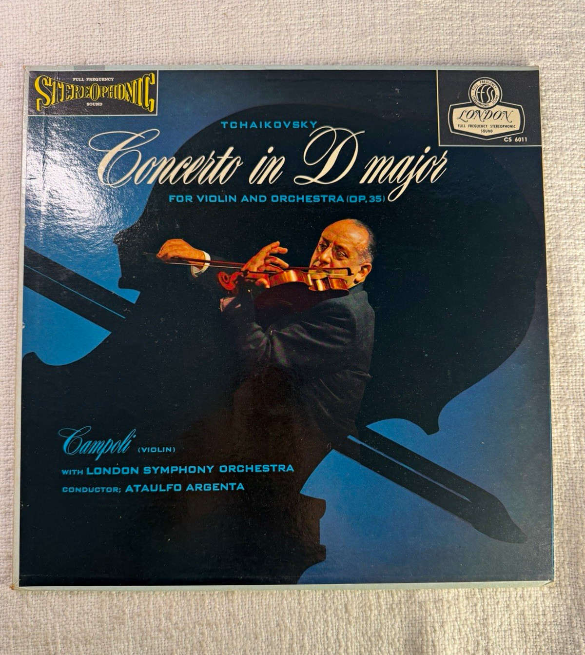 Campoli Tchaikovsky Violin Concerto London CS 6011 1E/1E FFSS NM/NM V3