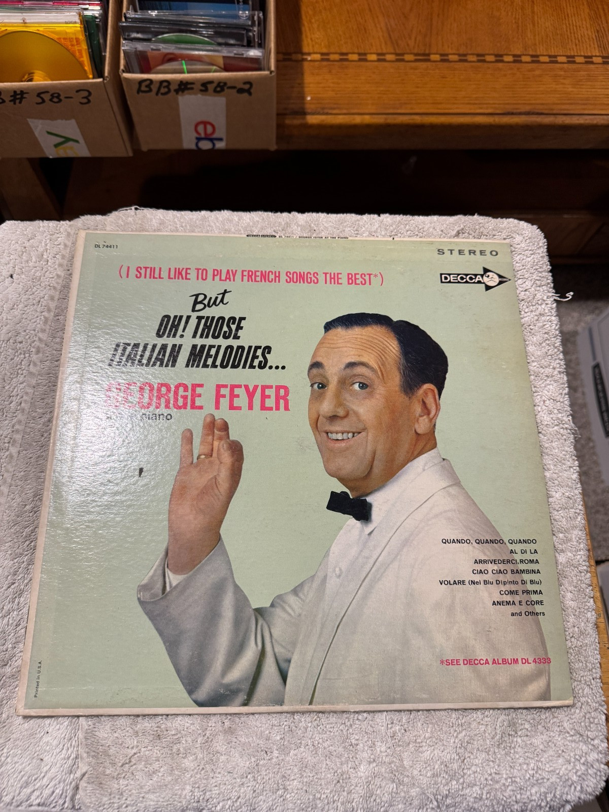 George Feyer – But Oh Those Italian Melodies LP - GOOD CONDITION W/DUST SLEEVE