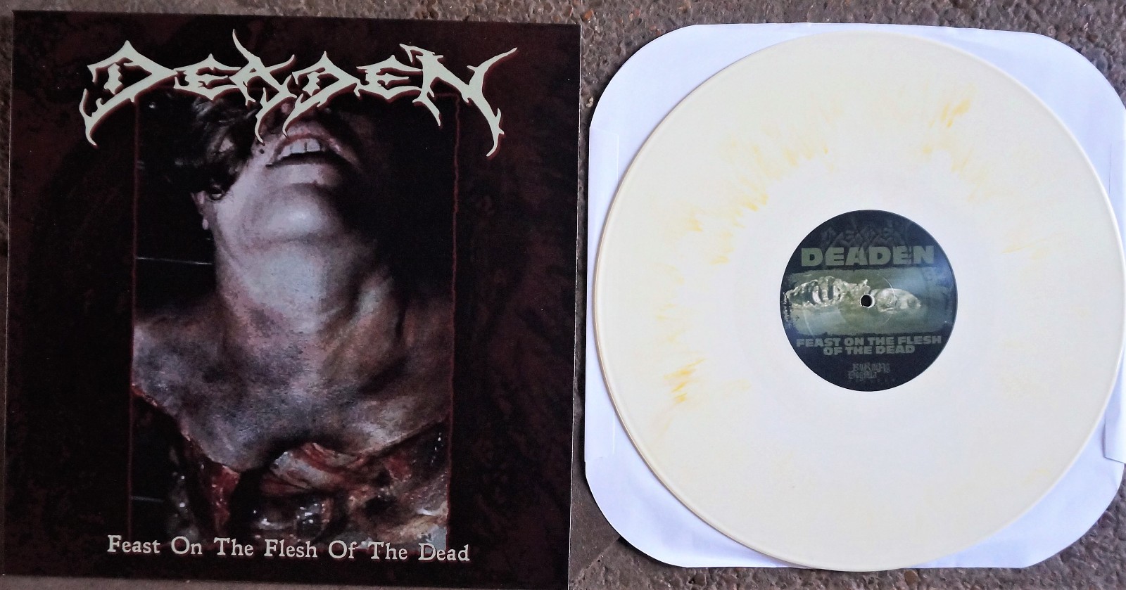 Deaden-Feast On The Flesh LTD Bone LP Fleshgrind,Devourment,Autopsy,Carcass,Dead