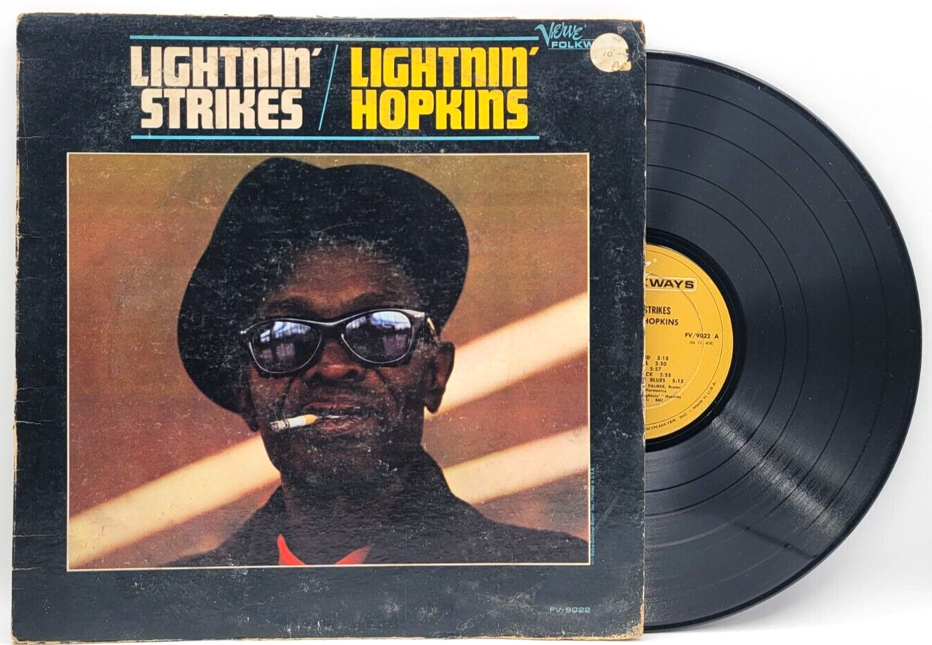 LIGHTNIN HOPKINS - LIGHTNIN' STRIKES - BLUES LP VERVE FOLKWAYS