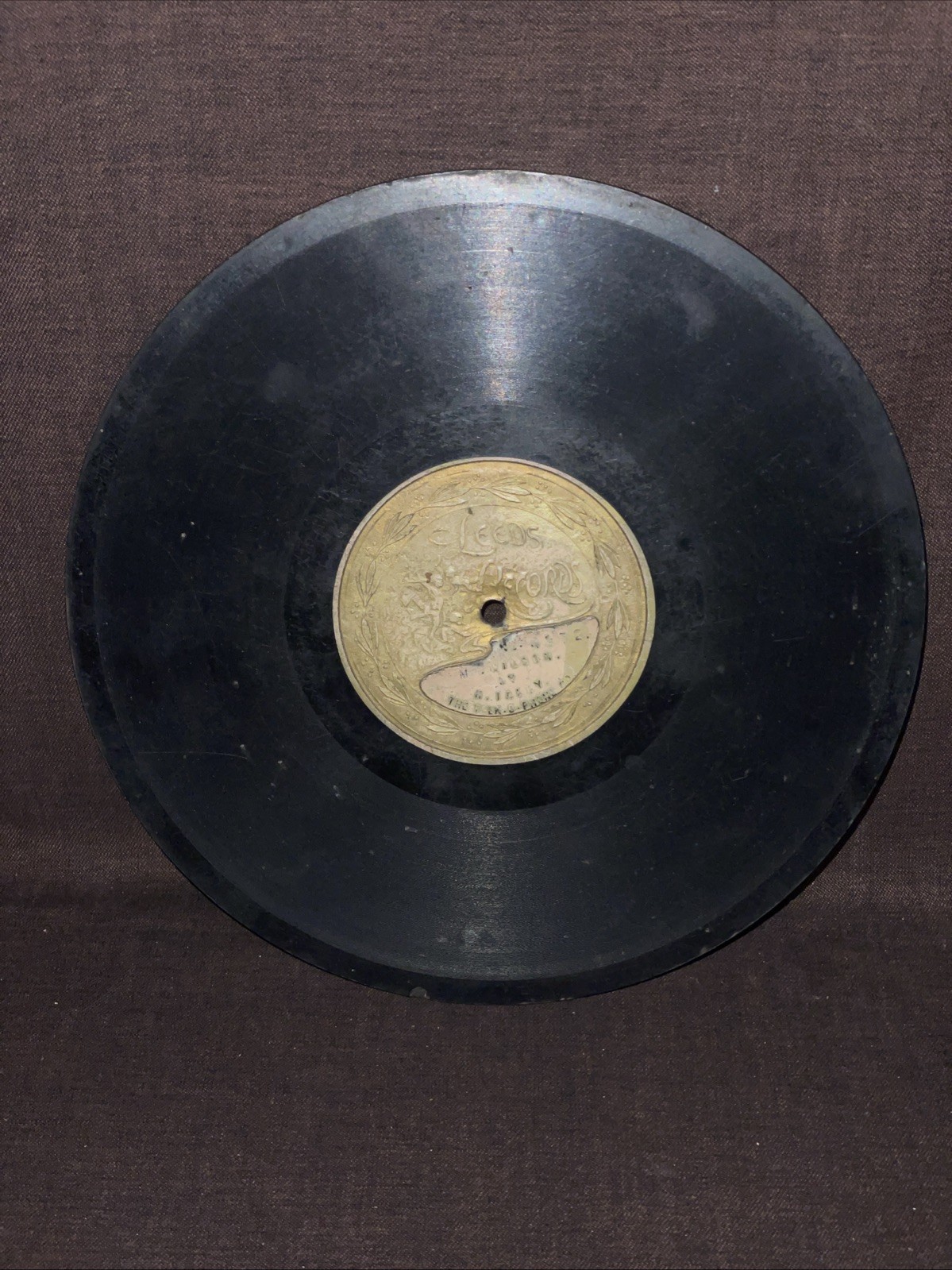 Ultra Rare 1900’s Leeds 10” 1 Sided 78 RPM, Vess L. Ossman Playing Banjo