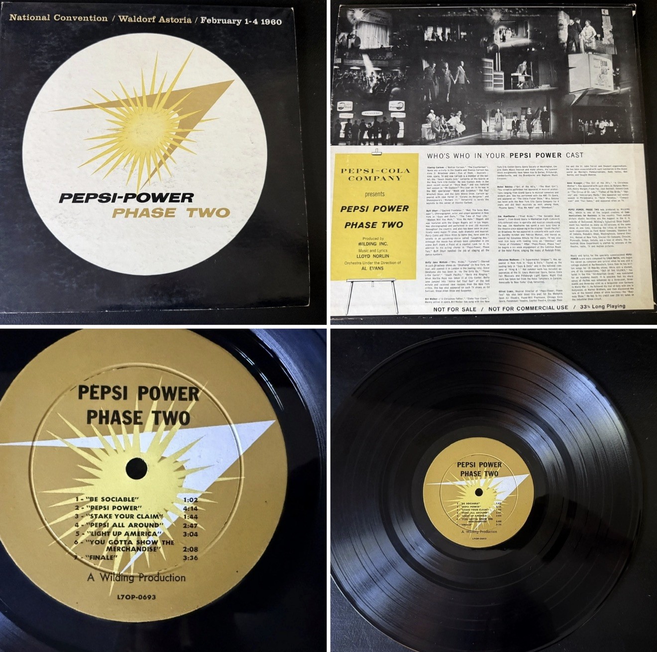 1960 Pepsi-Cola PEPSI POWER Phase Two LP Waldorf Astoria Convention Promo