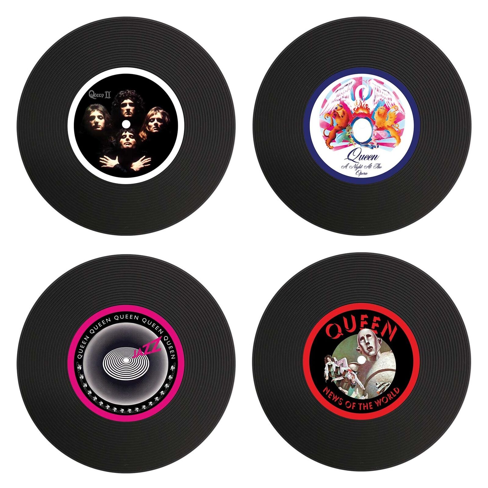 Queen Set of 4 Silicone LP Record Coasters