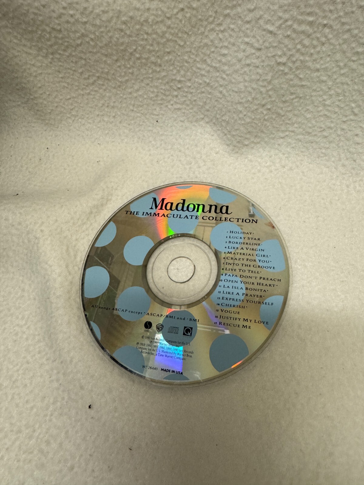 Madonna - The Immaculate Collection - GOOD CONDITION WITH FRONT J/C INSERT