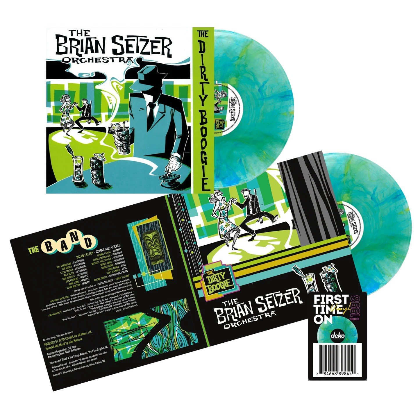 THE BRIAN SETZER ORCHESTRA - THE DIRTY BOOGIE SEAFOAM VINYL LP PRESALE NOVEMBER