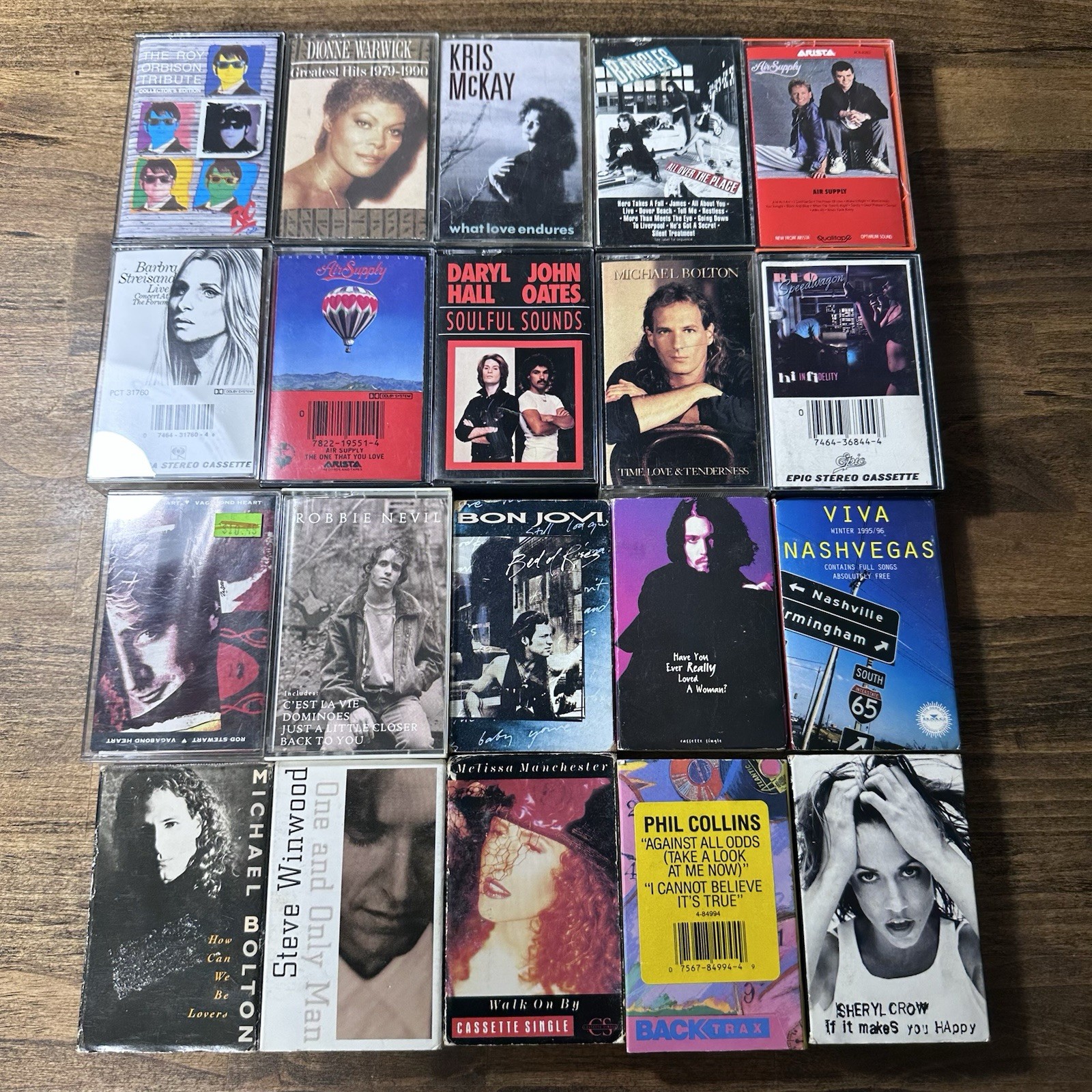 Vintage 80s 90s Cassette Tape Lot of 20 Adult Contemporary Pop Rock Tapes