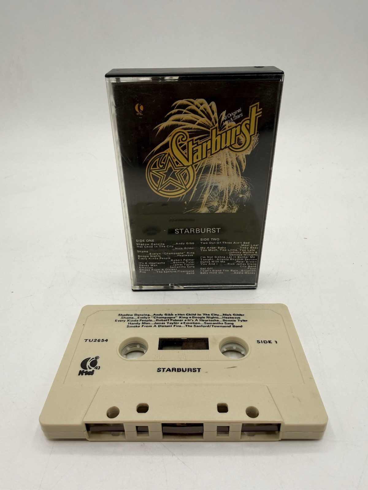 VTG 1978 K Tel Starburst Cassette Tape : Bonnie Tyler Gibb Palmer Meat Loaf +