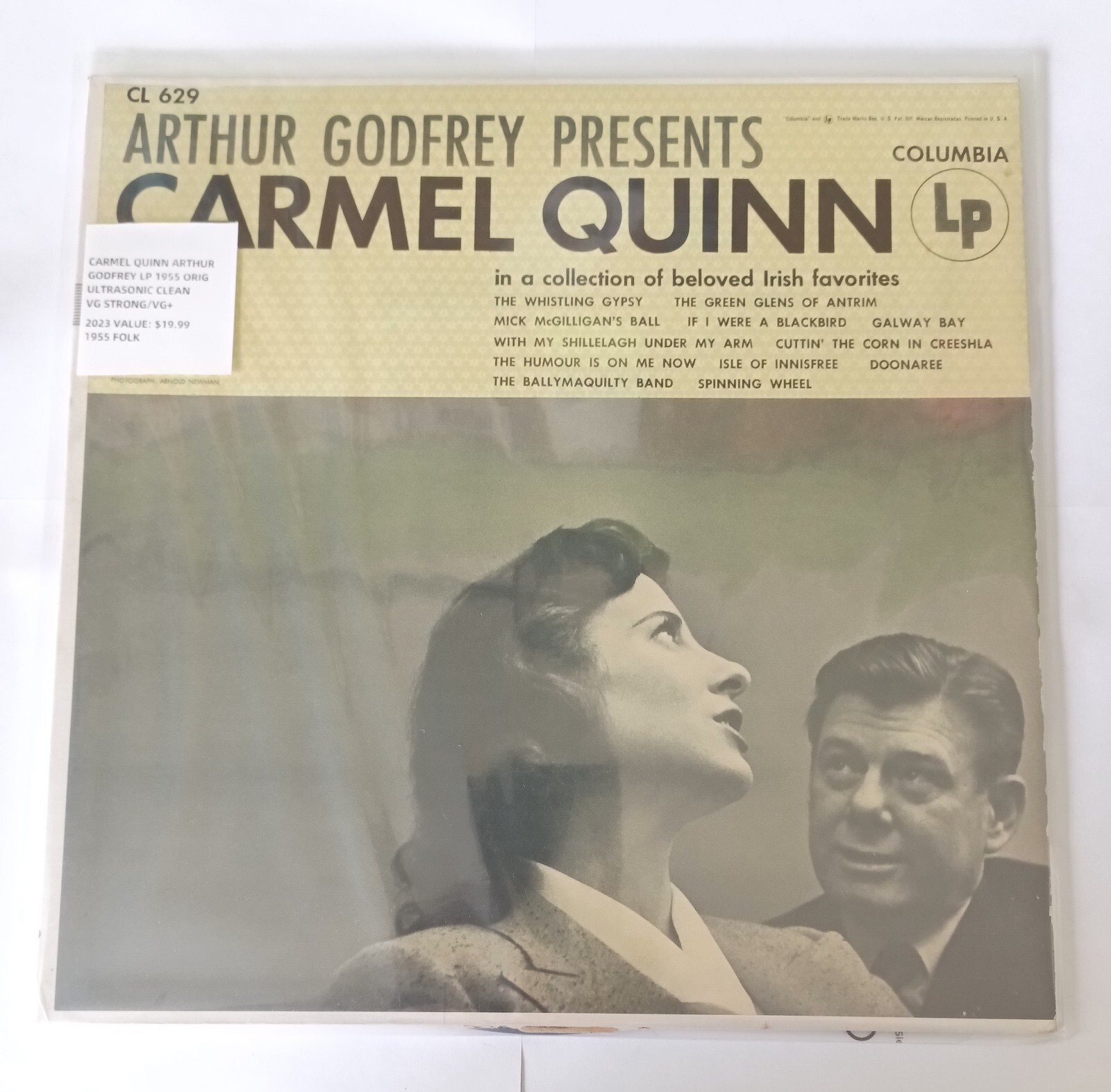 Carmel Quinn Arthur Godfrey Lp 1955 Original Ultrasonic Clean VG Strong/VG+