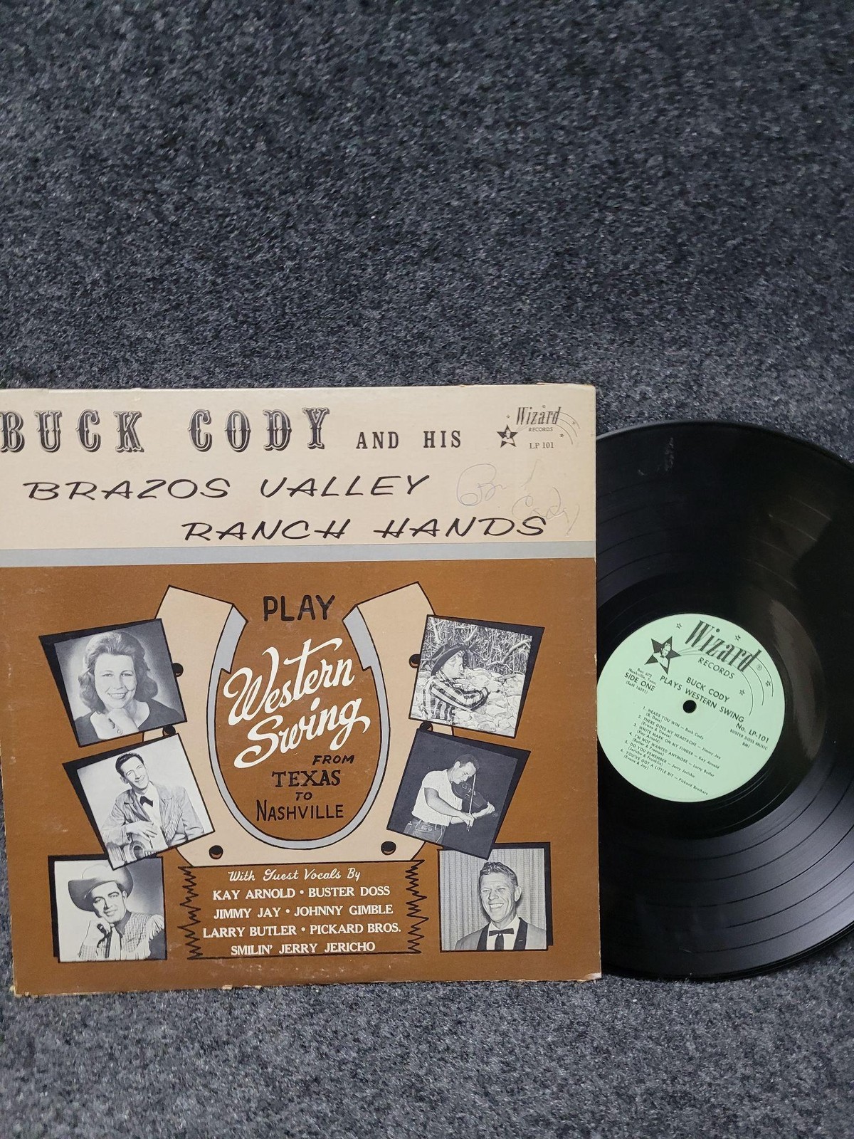 Vintage Buck Cody Plays Western Swing Vinyl LP Wizard LP-101 Country 33 RPM