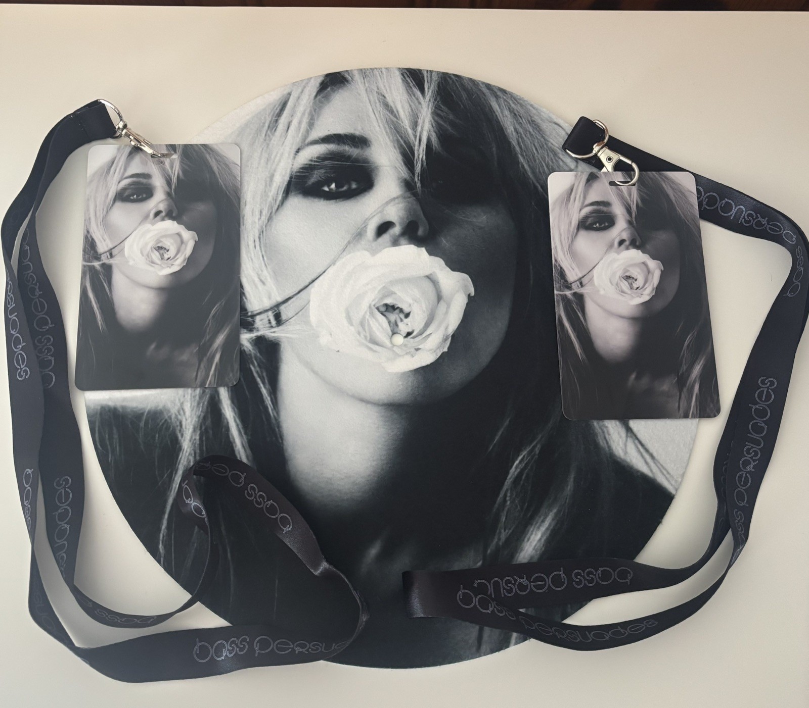 Miley Cyrus Bass Persuades LISTENING PARTY BUNDLE Slipmat & 2 Lanyards