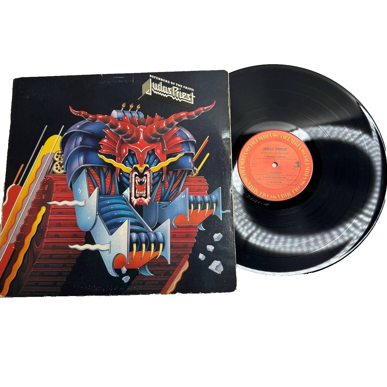 Judas Priest Defenders of the Faith Vinyl Record LP 1984 Columbia Heavy Metal EX