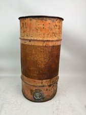 Vintage Gulf Oil Corp Steel Drum Barrel Orange Industrial Gas Station Decor picture