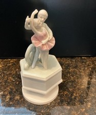 Porcelain Vintage Ballet Dancer Couple Figurine Music Box Working picture