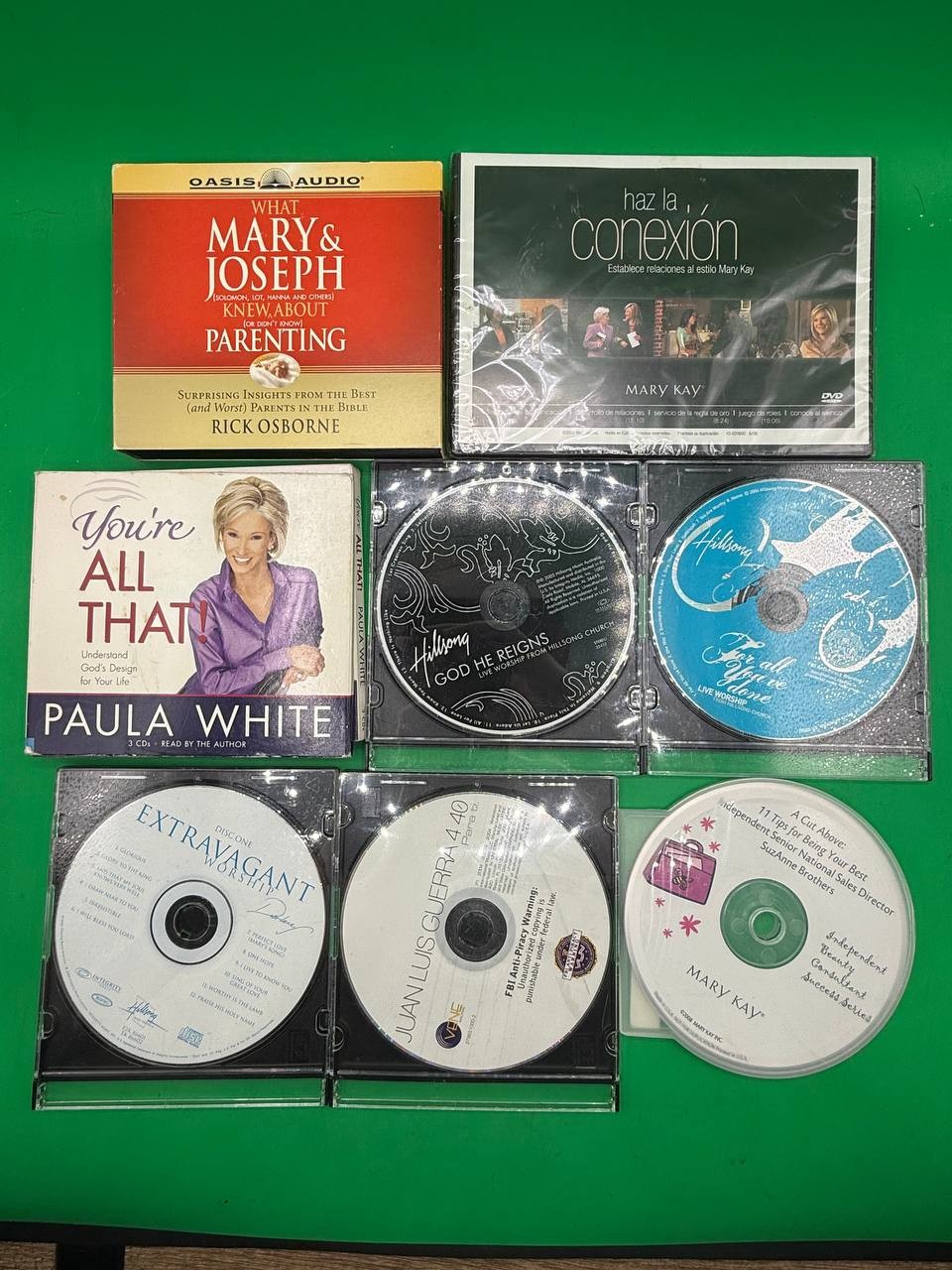 Lot of 6 Christian Audio CDs DVDs Paula White Hillsong Mary Kay EN