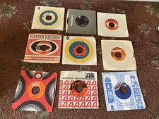 Vintage lot of 9 original 45 RPM vinyl records picture