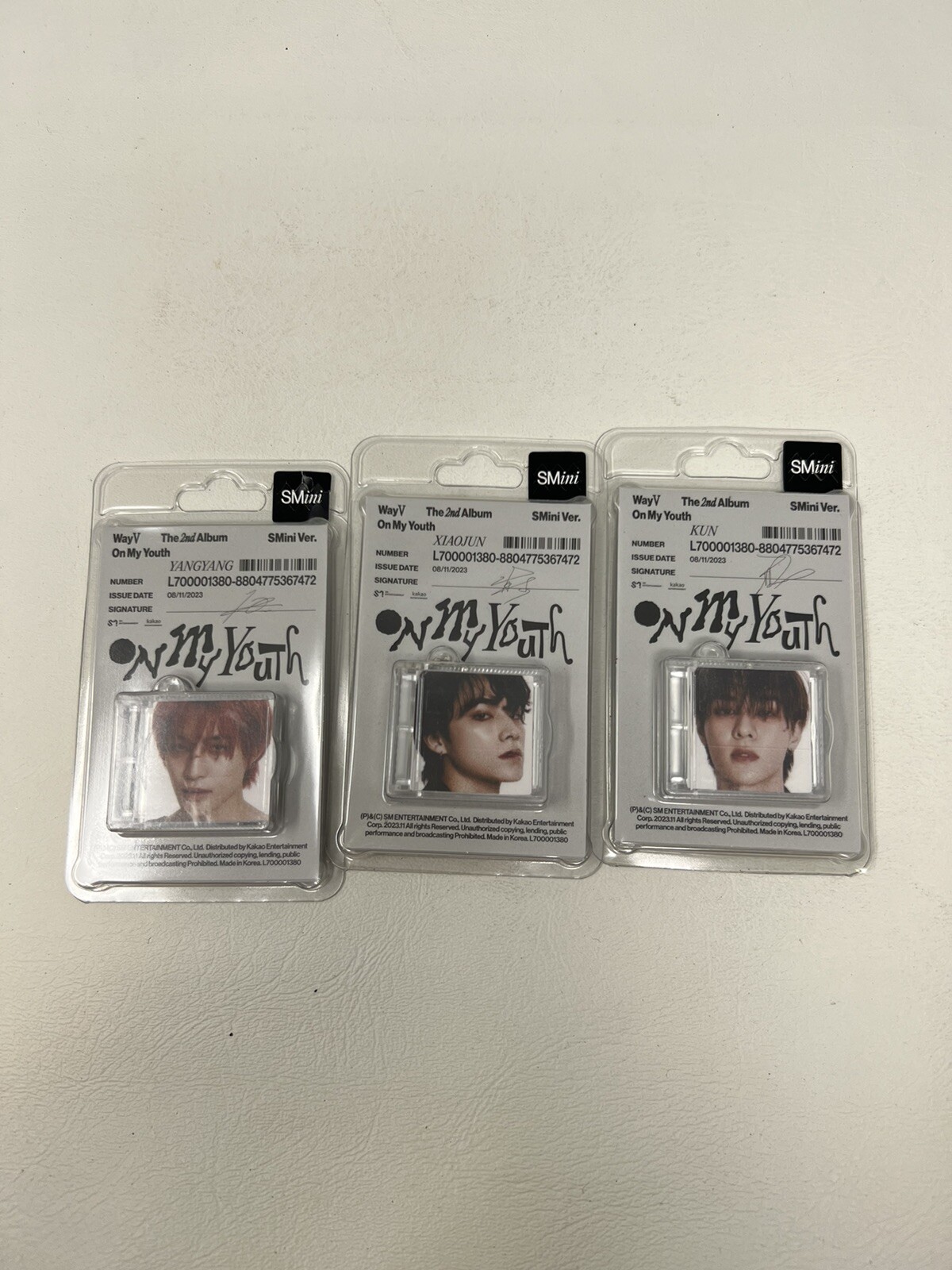Wayv - On My Youth - SMini Album LOT OF 3 w/Keyring Ball Chain, Music NFC