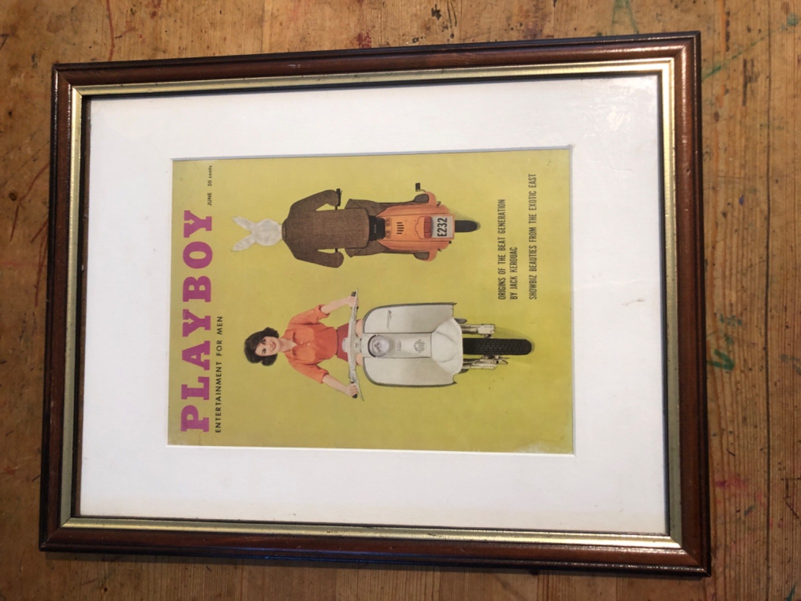 Original Antique Framed Playboy Magazine Cover 