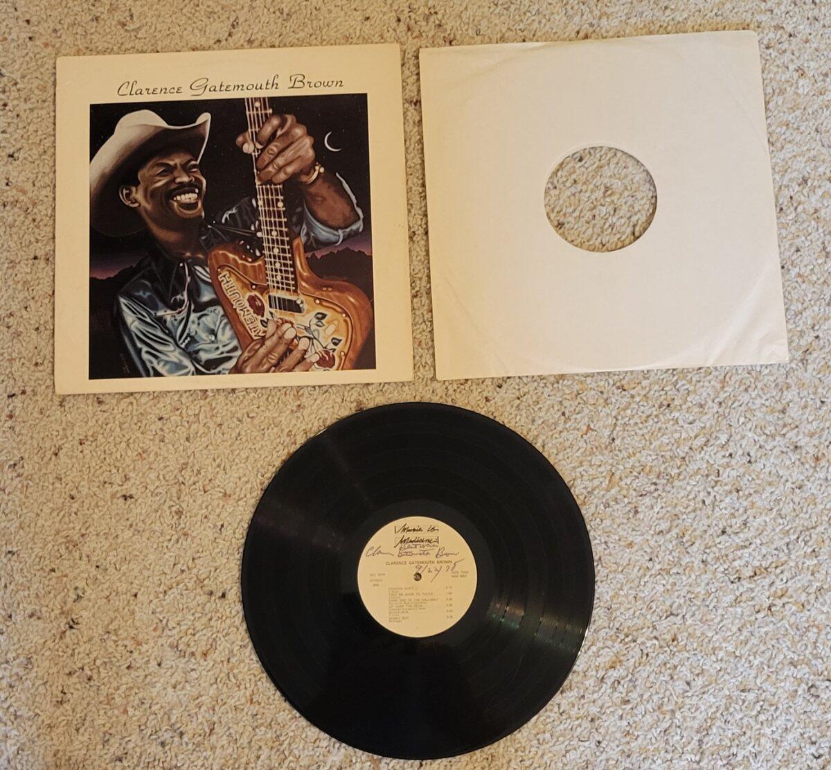 Vintage Clarence Gatemouth Brown Blackjack Vinyl Record Signed MIM 9002