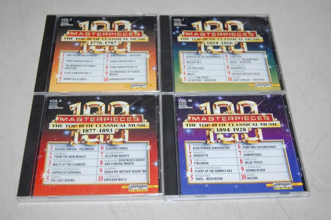 100 Masterpieces The Top 10 of Classical Music CDs Volume 3, 7, 9 & 10 - New