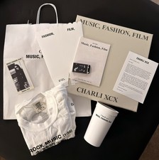 Charli XCX Music Fashion Film BOX SET ,shirt and goodies from her pop up  picture