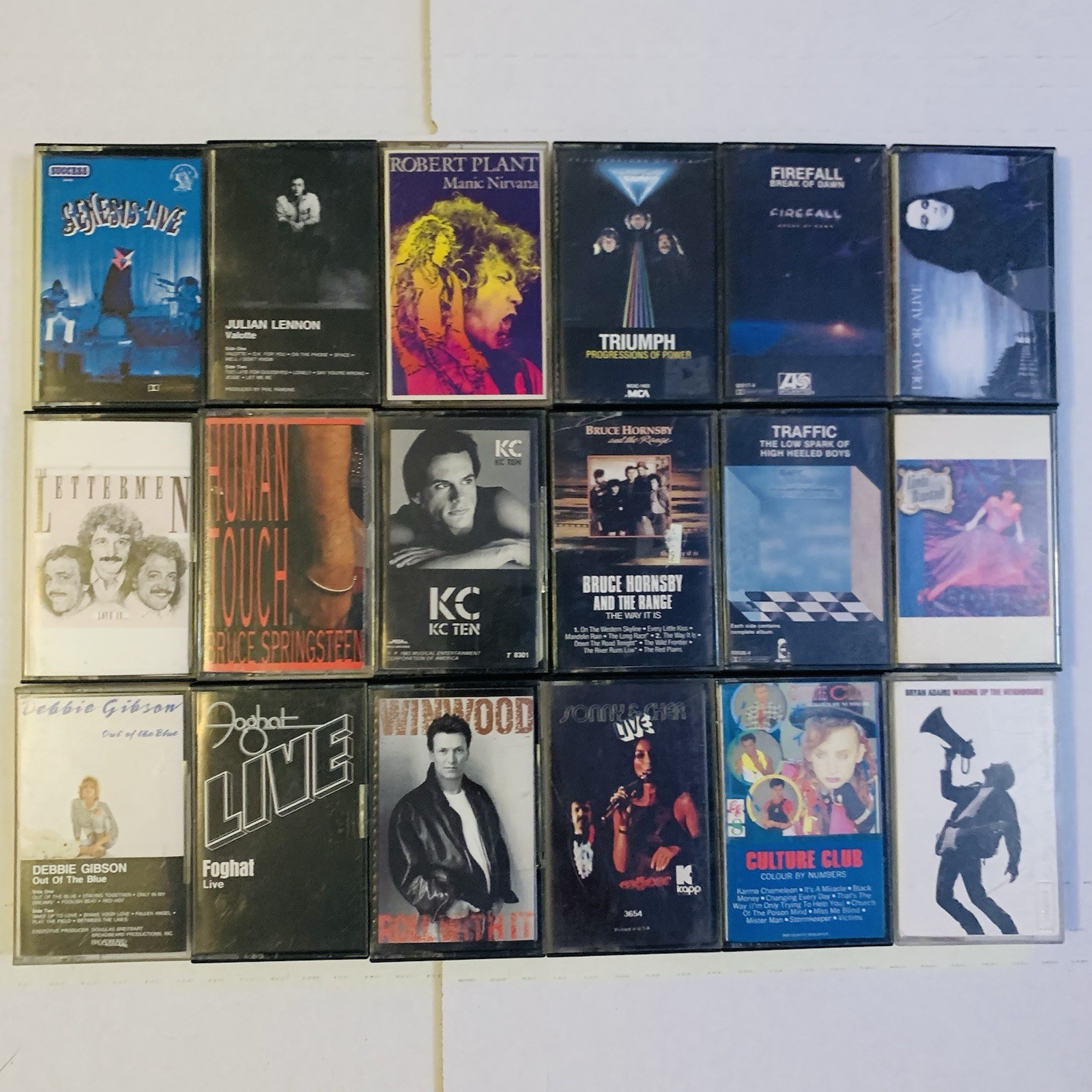 Vintage Classic Rock Cassette Tape Lot of 18 - Genesis Springsteen Triumph Cher