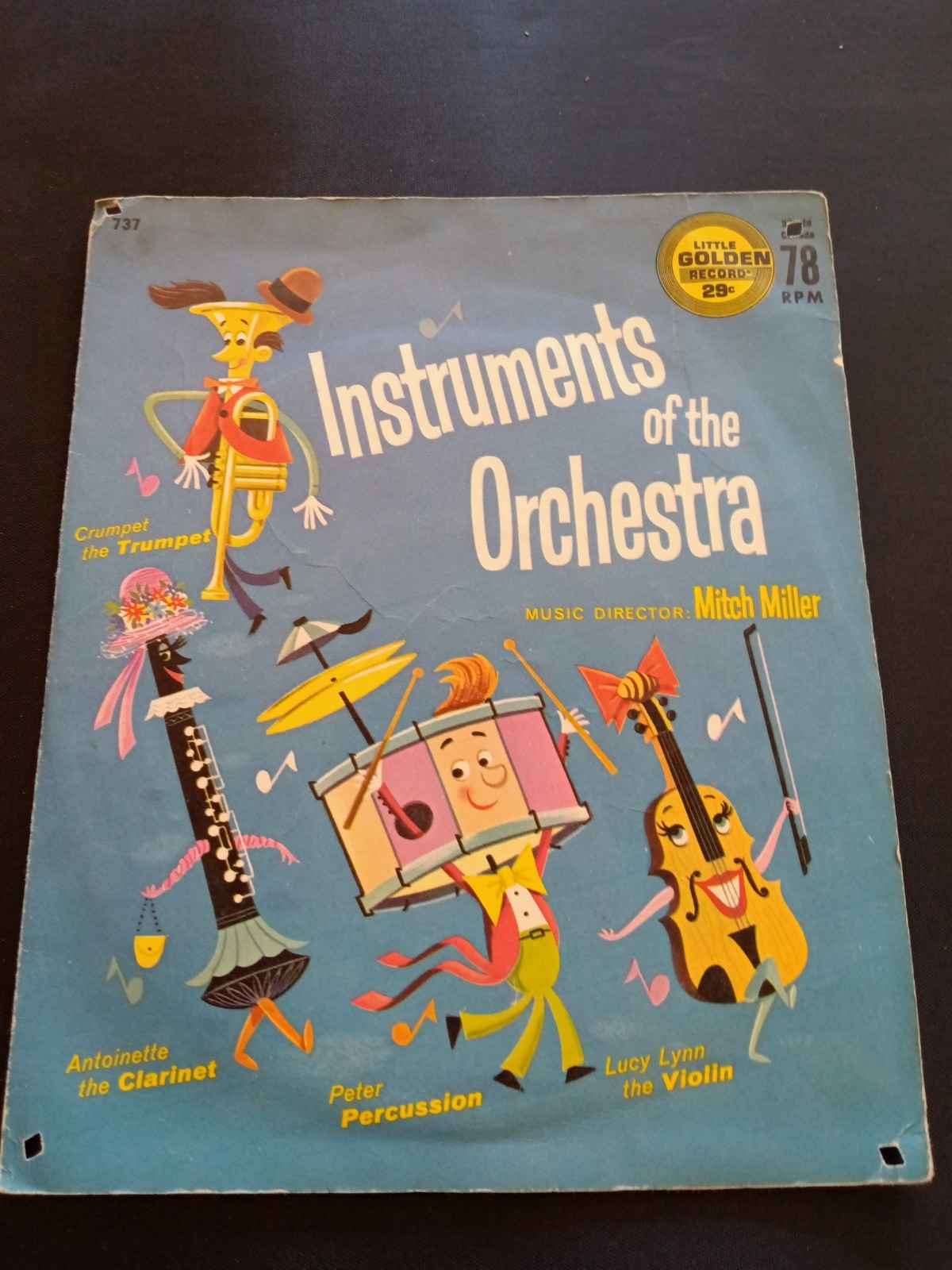 Vintage Golden Records Instruments of the Orchestra 78 RPM Yellow Record R737