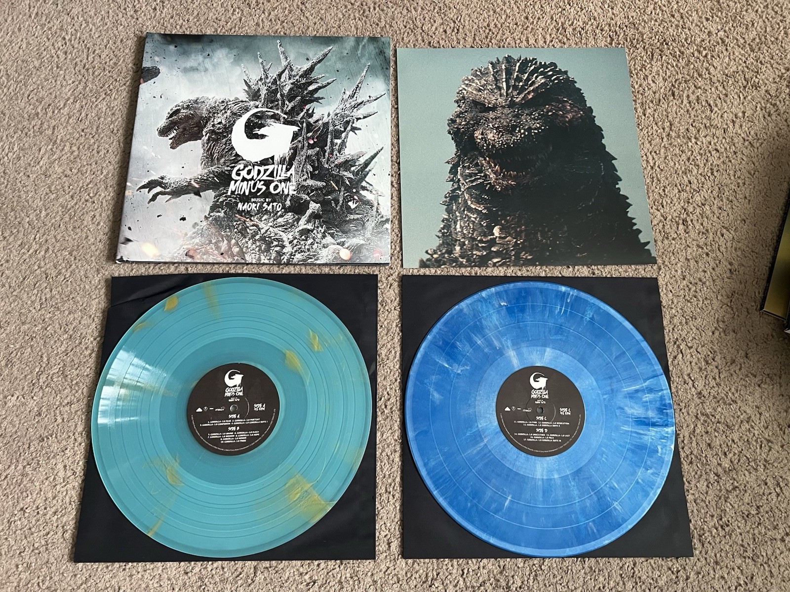 Waxwork Godzilla Minus One Soundtrack Exclusive Green Blue Fire Breath 2LP Vinyl
