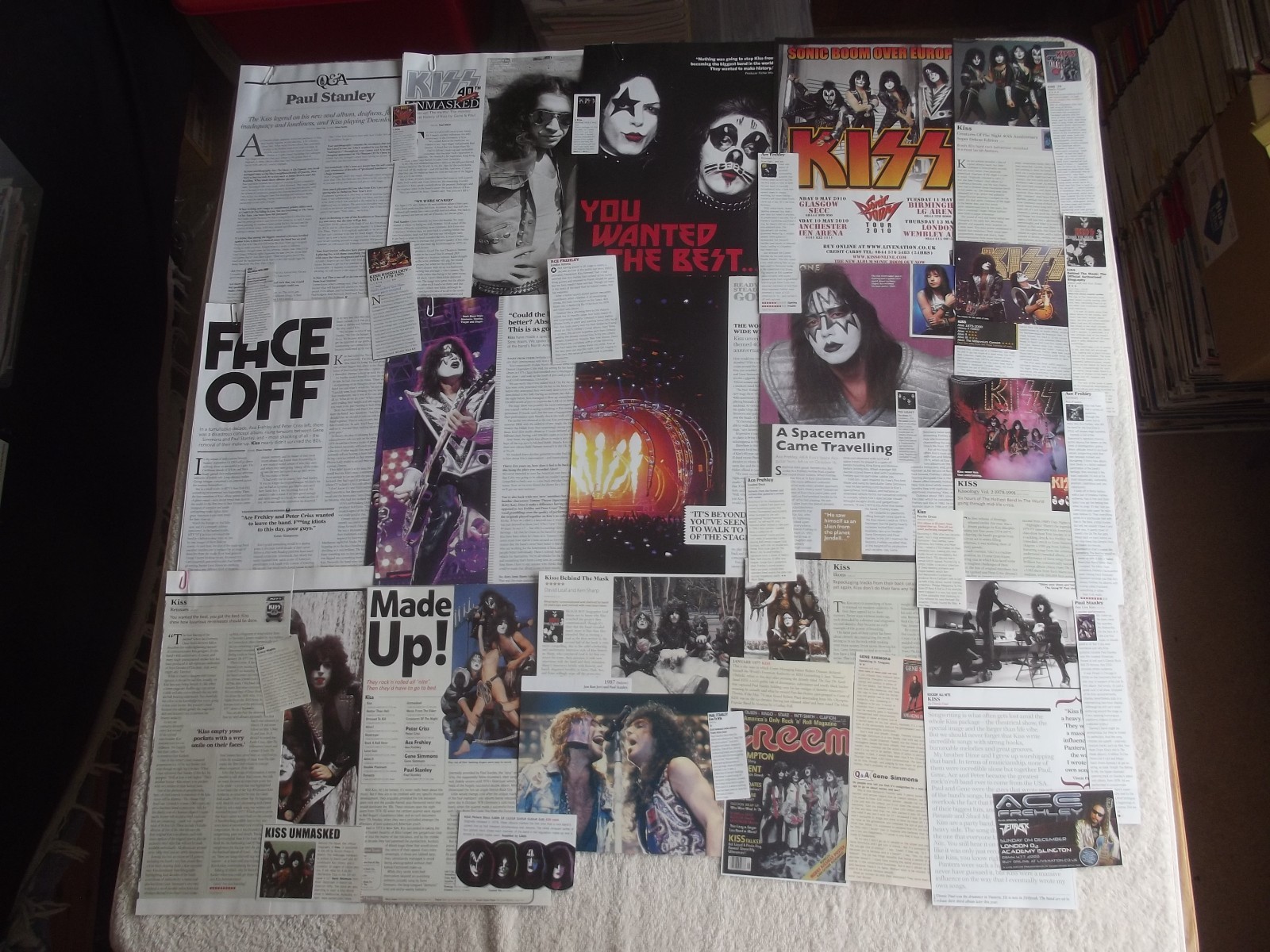 KISS - MAGAZINE CUTTINGS COLLECTION - CLIPPINGS, PHOTOS,  ADVERTS X49.