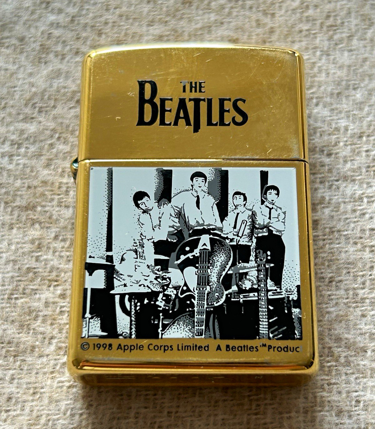 Zippo The Beatles Brass Lighter Vintage 1997 Rare Unstruck H XIII No Box