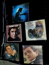 Johnny Cash 5 Vintage Vinyl LP Record Lot Folsom San Quentin Original Shrink picture