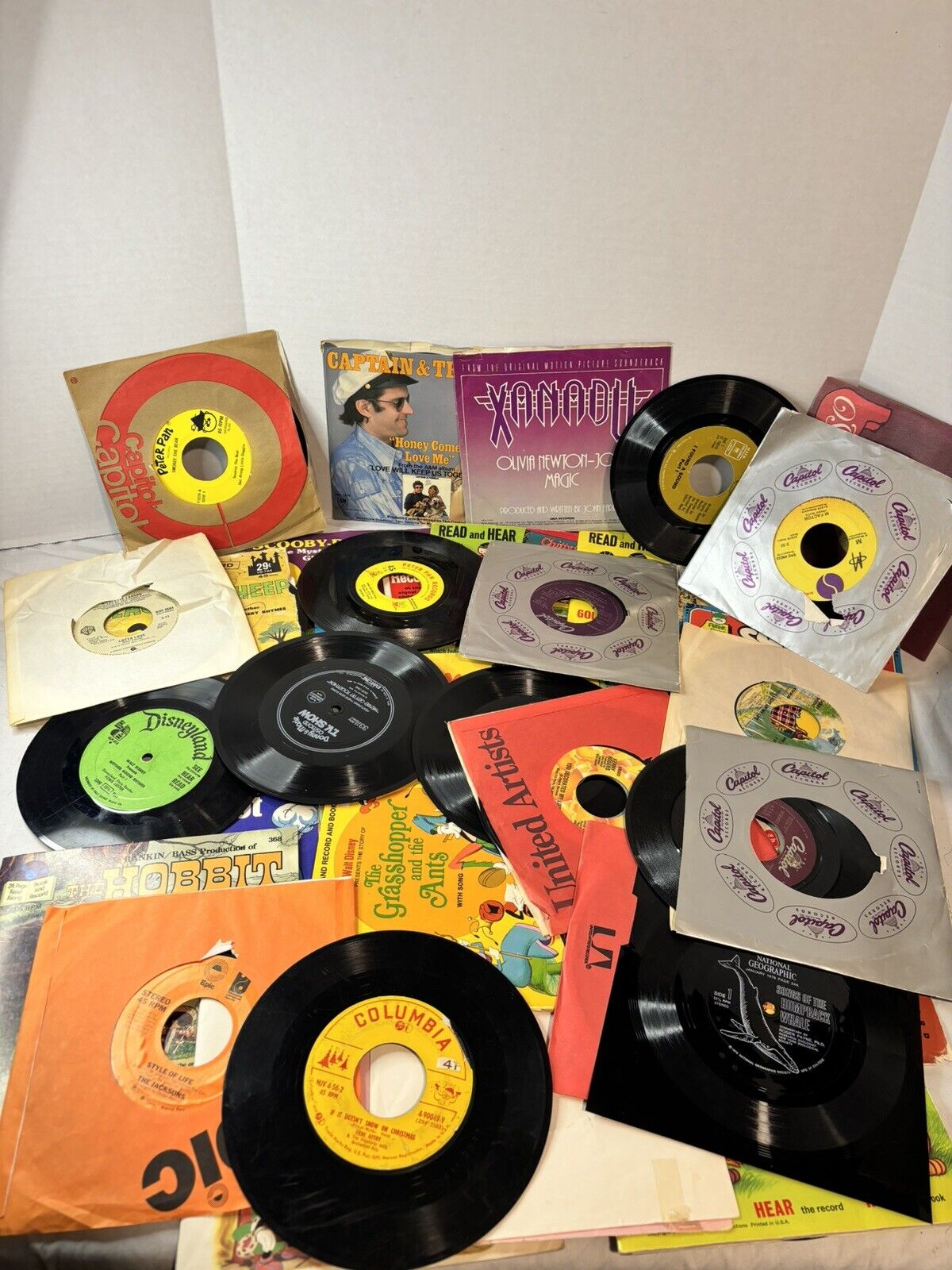 Vintage 45 Records Lot Disney And More