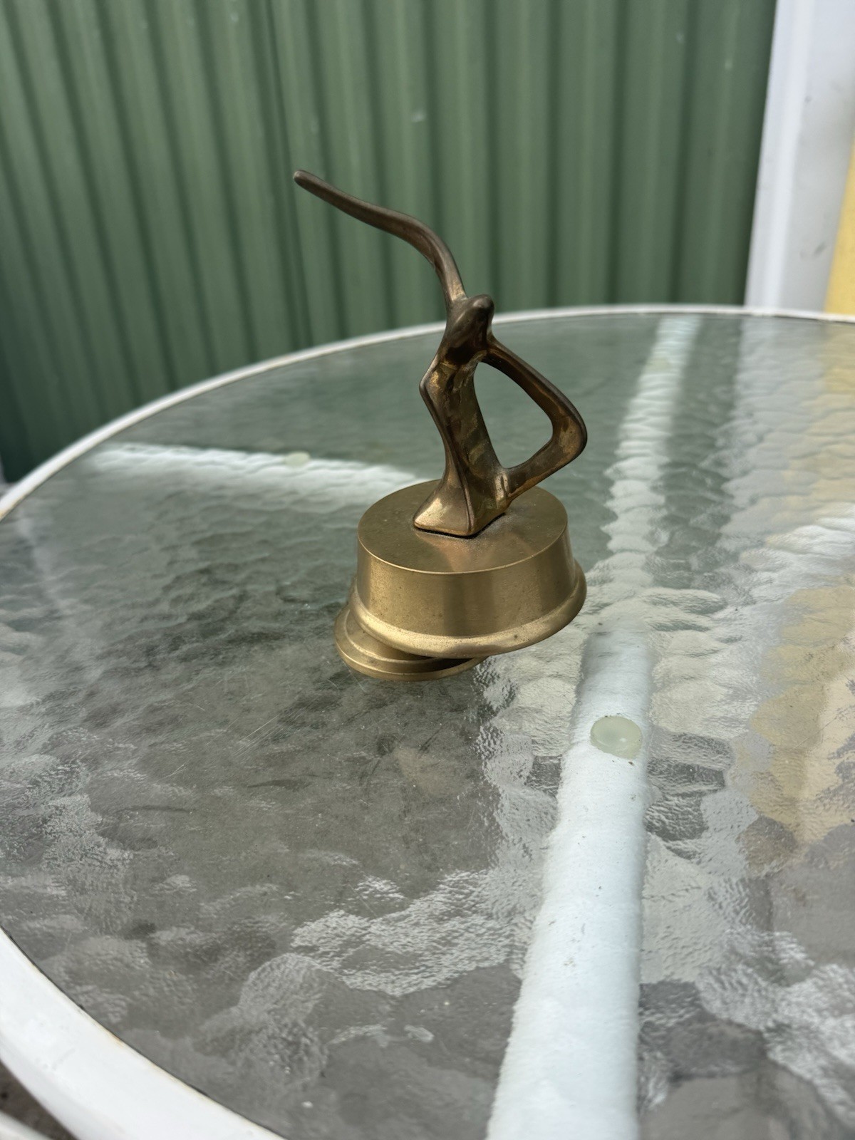 Vintage Brass Flying Seagull Sculpture Mid Century Modern Music Box