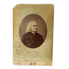 Antique Franz Liszt Cabinet Card Portrait Photo By Louis Held Printed Signature picture