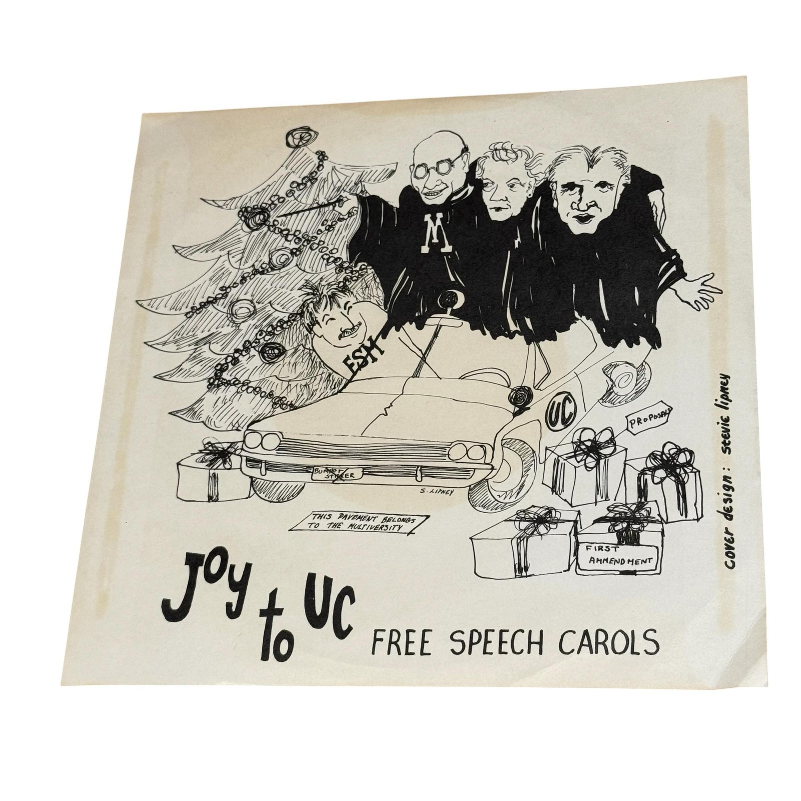 Vintage 1964 Joy To UC Free Speech Carols Vinyl 7