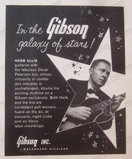 original 1958 GIBSON GUITAR  print ad HERB ELLIS in Gibson 