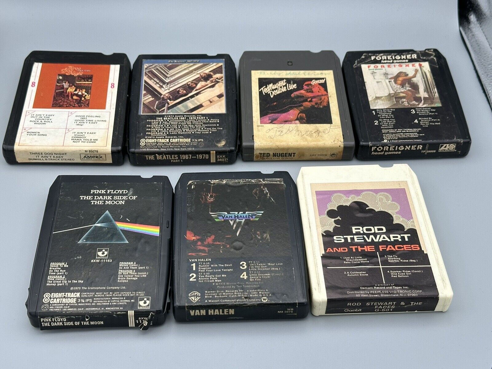 Vintage 8 Track Rock And Roll Lot Of (7) 8-Track Tapes 70\'s 80\'s Rock UNTESTED