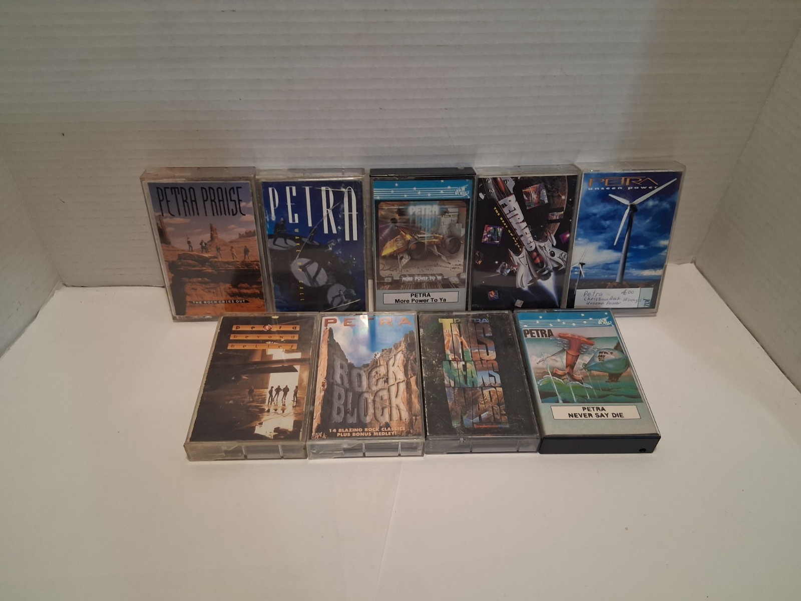 Lot of 9 Vintage Petra Cassette Tapes – Christian Rock / Hard Rock Praise
