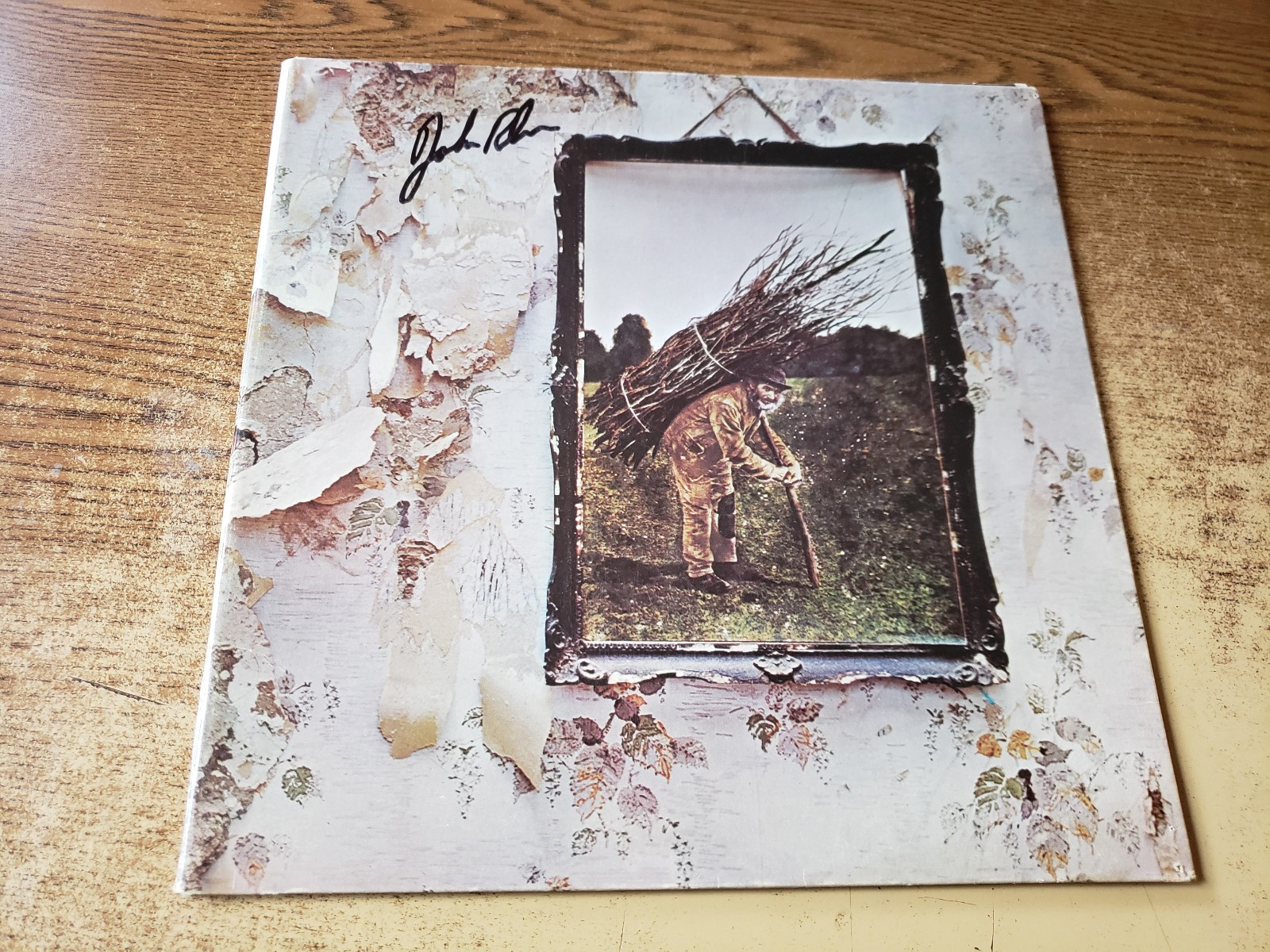 john bonham hand signed 1970s excellent Led Zeppelin Untitled cover only no lp