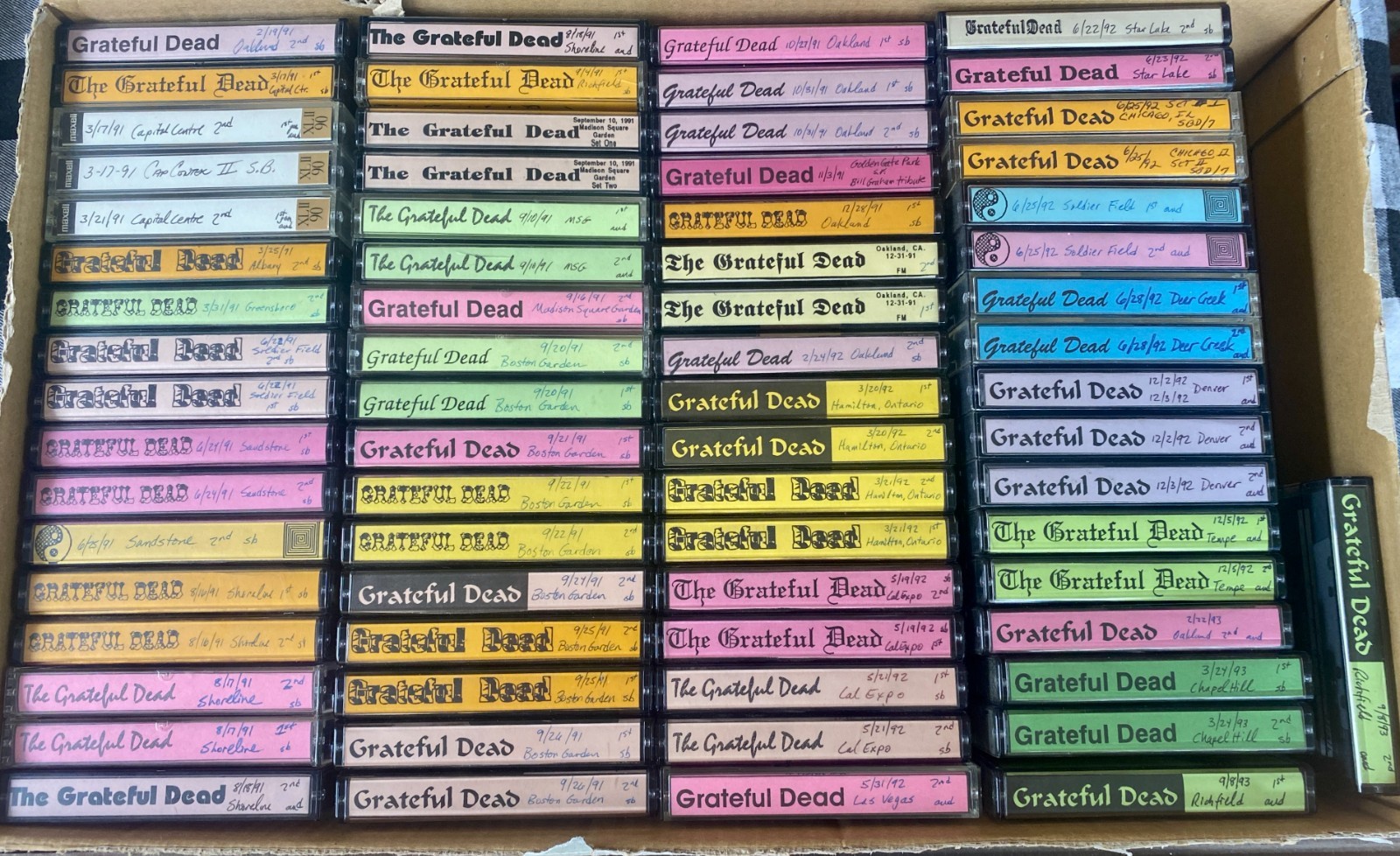 Grateful Dead 69 Live Concert Cassette Tapes 1990s Vintage Collection LOT