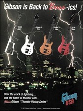 Gibson Thunder Pickup Series 20/20 IV V Q-30 Bass guitar advertisement 1987 ad picture