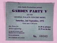 Yes Jon Anderson Garden Party V Ticket Original Crystal Palace Concert Bowl 1972 picture