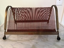 Vintage 1950's Mid Century Mod LYRIC Metal RECORD HOLDER 51 Slots Vinyl LP picture