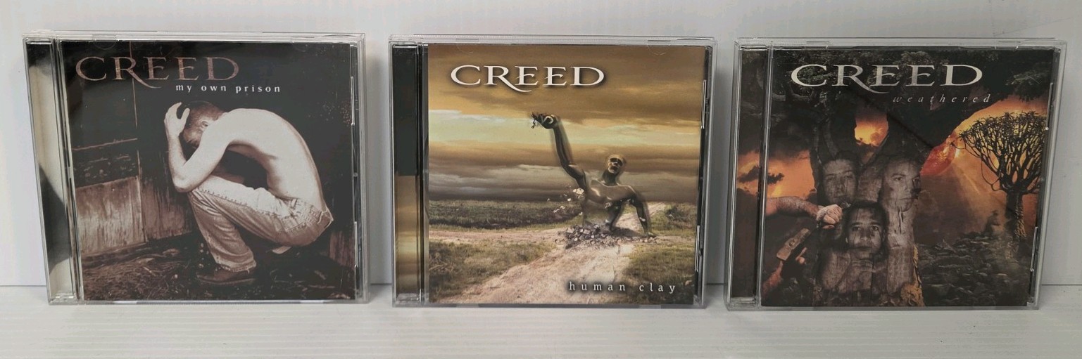 CREED - 3 CD Lot - (My Own Prison, Human Clay, Weathered) - Wind-Up Records