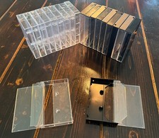 Vintage Clear / Black Plastic Jewel Cassette Tape Cases Case Empty Lot Of 20 picture