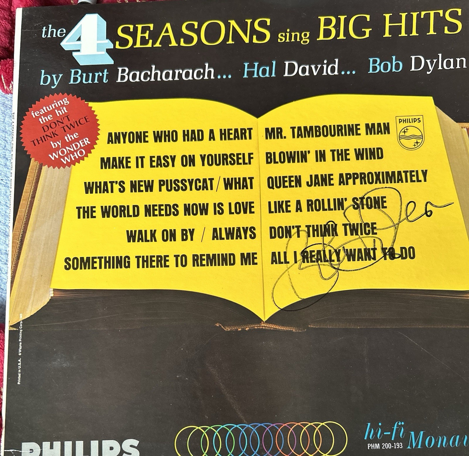 The Four Seasons Vinyl Signed By Bob Dylan Comes With COA