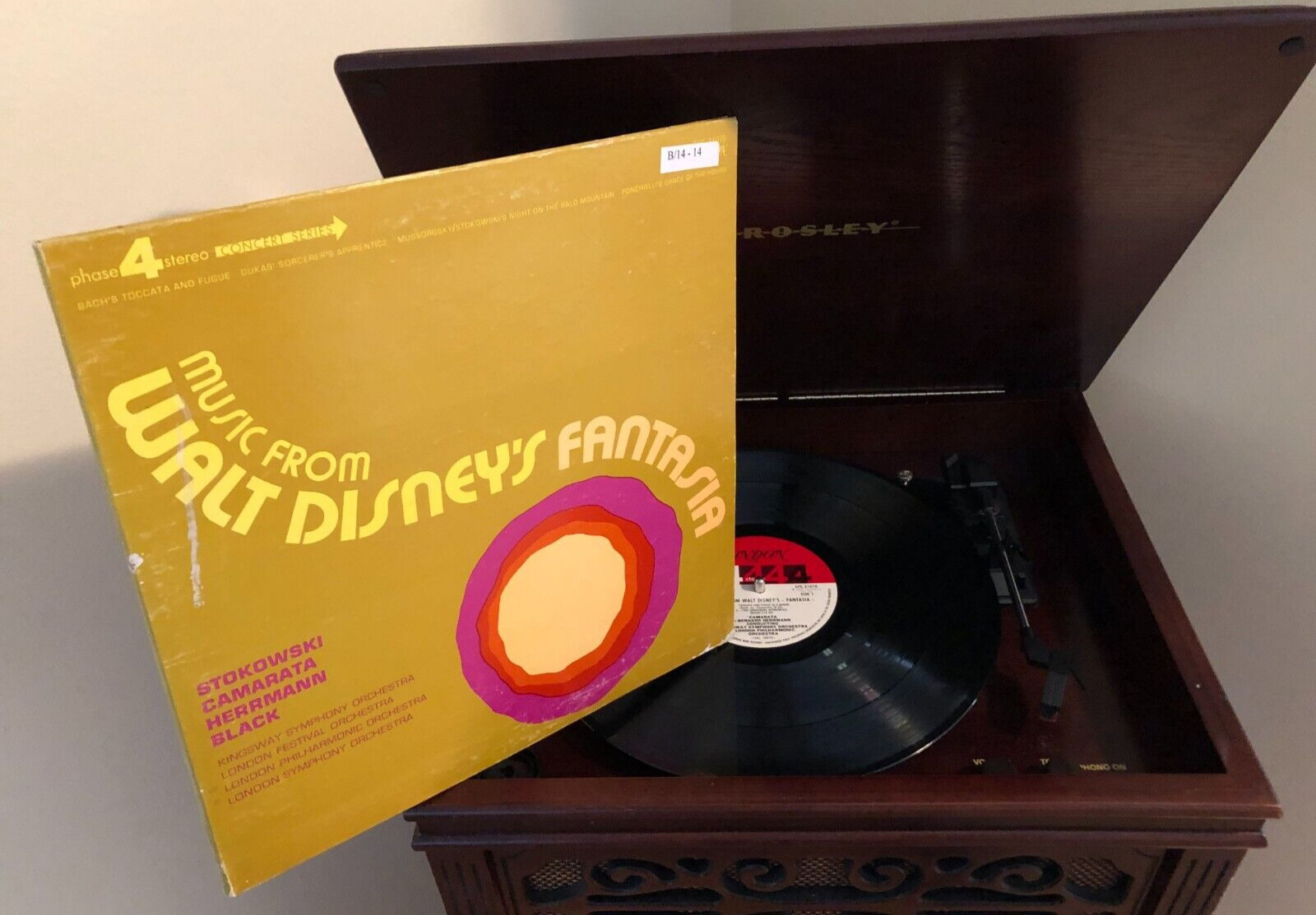 Vintage WALT DISNEY'S FANTASIA Record Album LP Vinyl LONDON LP SPC 21076 RARE