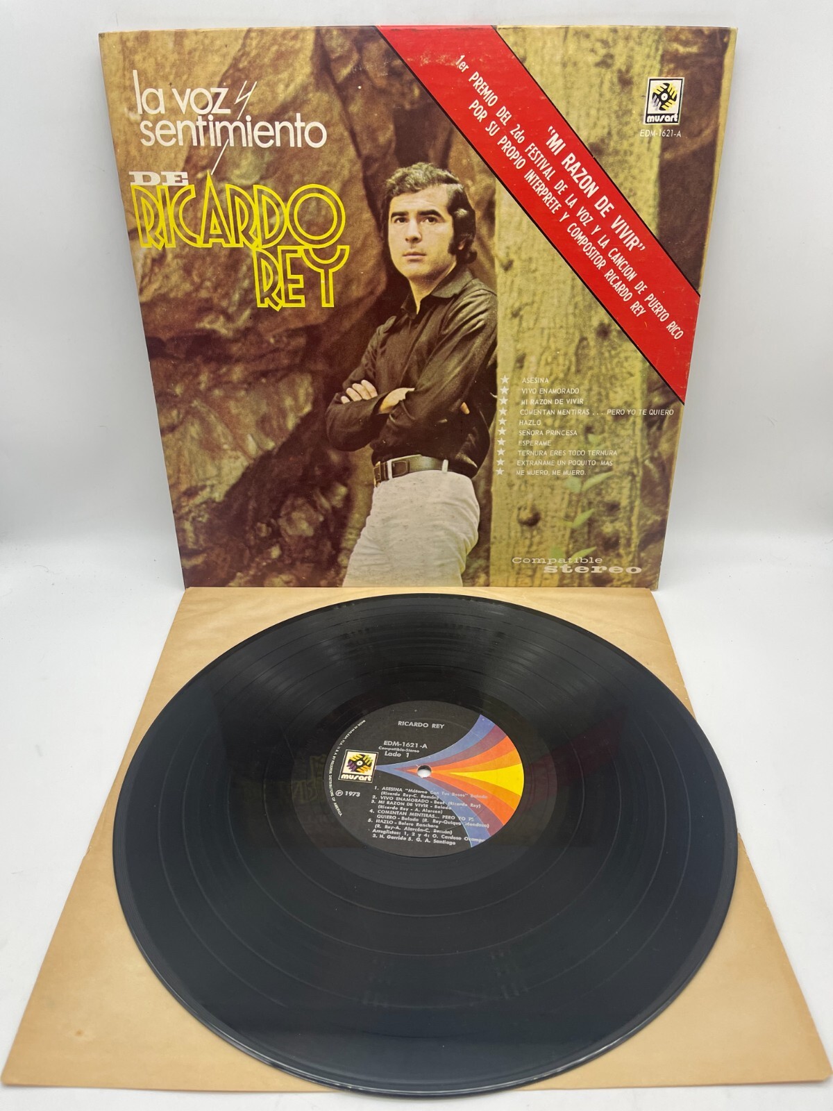 Ricardo Rey La Voz Sentimiento LP 1973 Musart EDM-1621 Puerto Rico