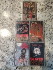 5 Slayer Cassette Tape Lot - Reign in Blood, Hell Awaits, + More Heavy Metal picture